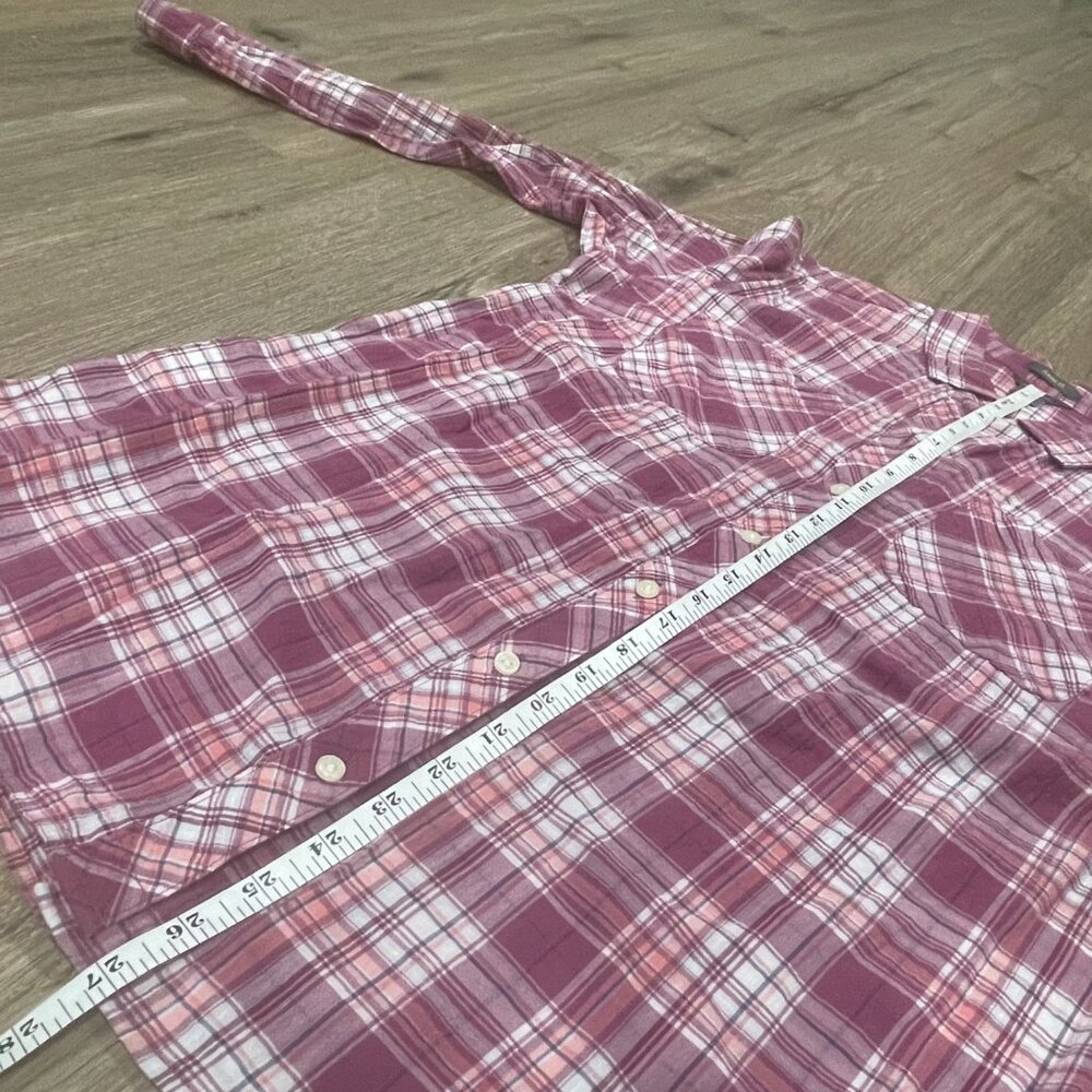 Women's Medium Eddie Bauer Classic Fit Berry Plaid Lightweight Shirt w/Pockets - Picture 15 of 16